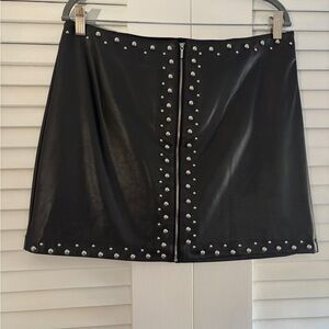 Bebe Black Mini Skirt with Silver Studs